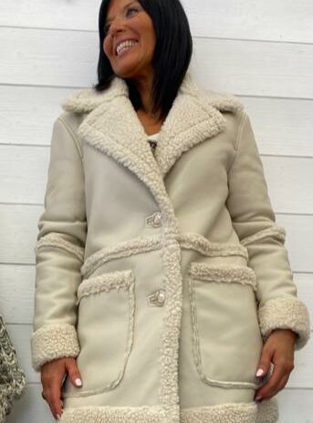 VESTE FOURRÉE LINA ÉCRUE