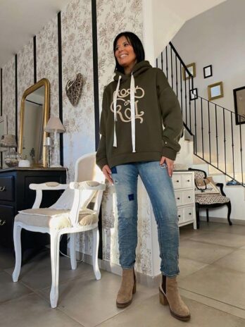 SWEAT CAPUCHE INES KAKI