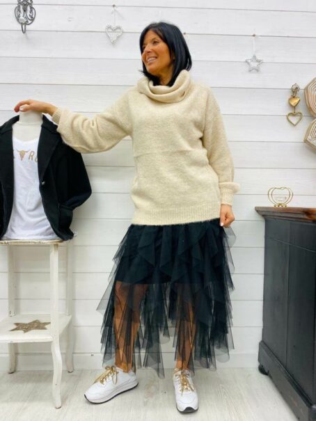 PULL COL ROULÉ ZOÉ BEIGE – Image 3