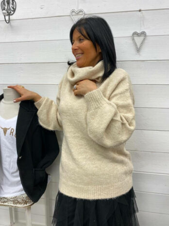 PULL COL ROULÉ ZOÉ BEIGE