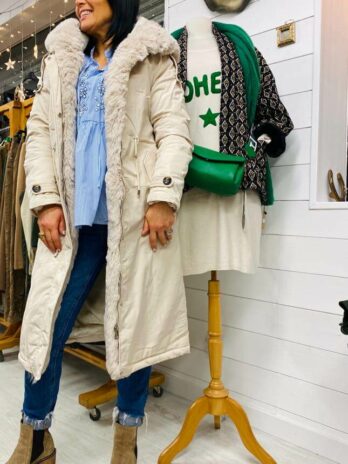 MANTEAU FOURRURE ISMA BEIGE