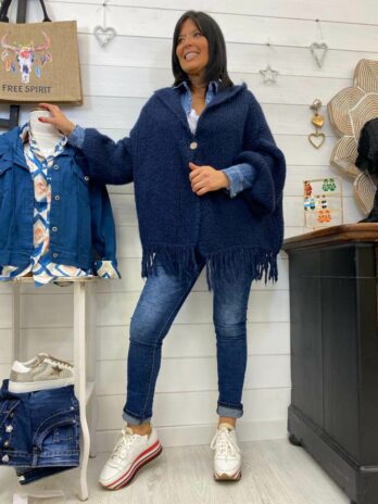 GILET CAPUCHE LINA BLEU