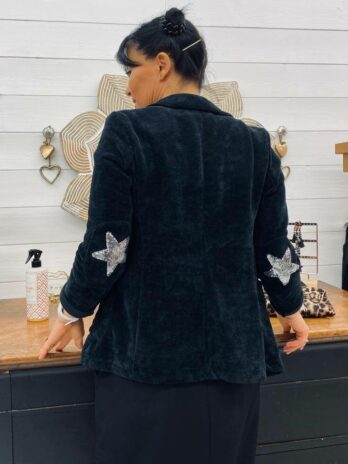 VESTE VELOURS ÉTOILE SWAN NOIRE