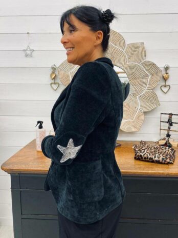VESTE VELOURS ÉTOILE SWAN NOIRE