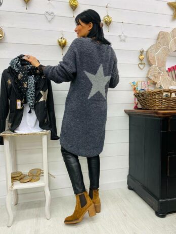 ROBE PULL BOUCLETTES CELIA GRISE