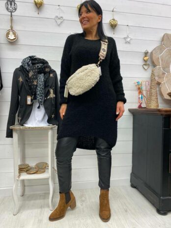 ROBE PULL BOUCLETTES CELIA NOIRE