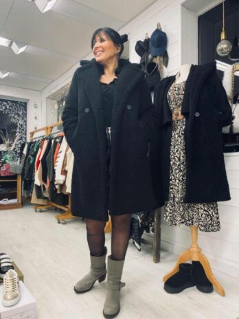 MANTEAU BOUCLETTE BELLA NOIR