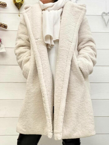 MANTEAU BOUCLETTE BELLA ÉCRU