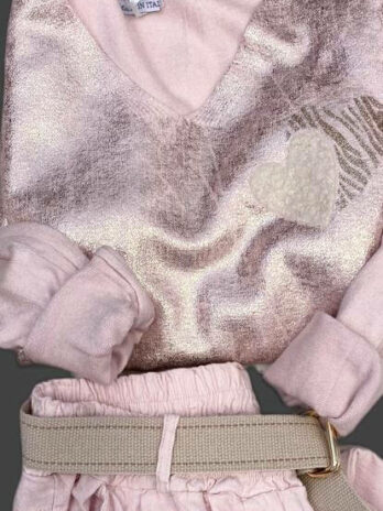 PULL IRISÉ COEUR ALICE ROSE
