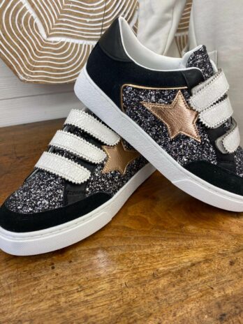 BASKETS ELOISE NOIR/DORÉ POINTURE 41